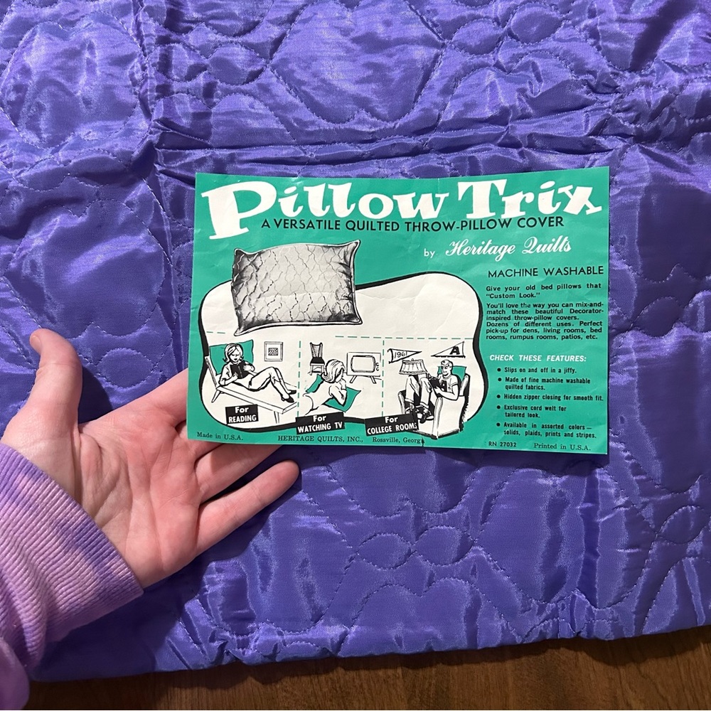 Vintage quilted throw pillow cover NWOT